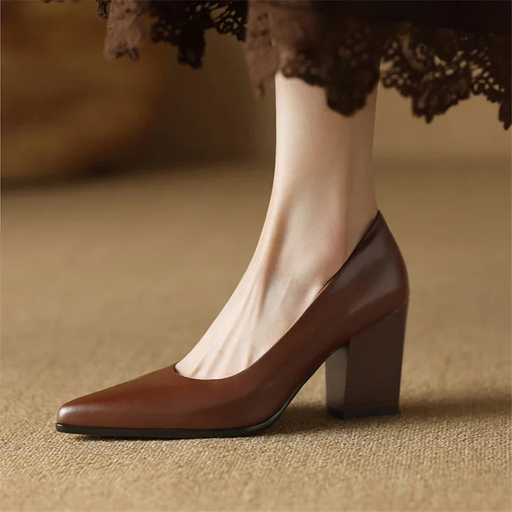 Zella genuine leather heels for women