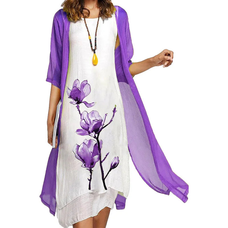 Stella | Floral Dress with Chiffon Overlay