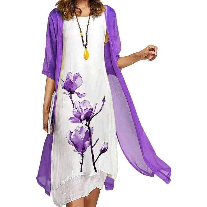 Stella | Floral Dress with Chiffon Overlay