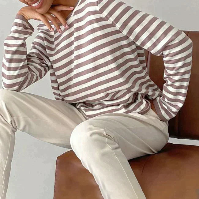 Rowan striped long sleeve top for women