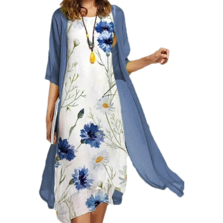 Stella | Floral Dress with Chiffon Overlay