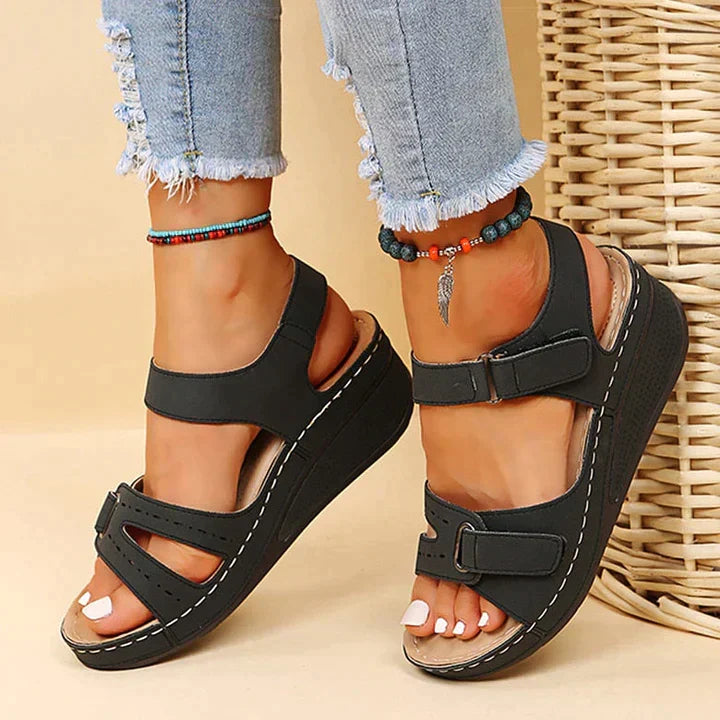 Sandy wedge comfort sandals for women