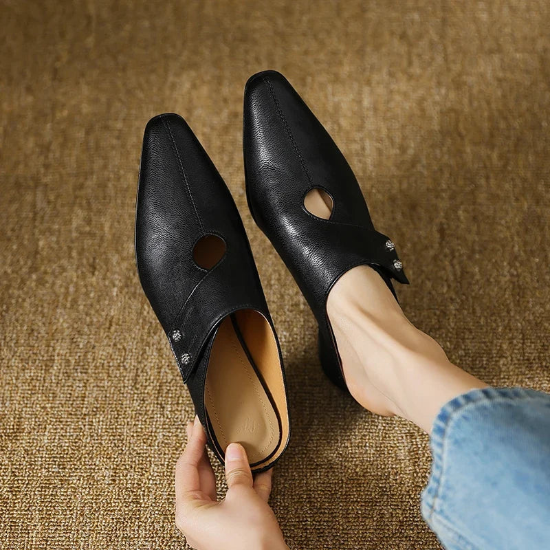 Olga genuine leather mules for women