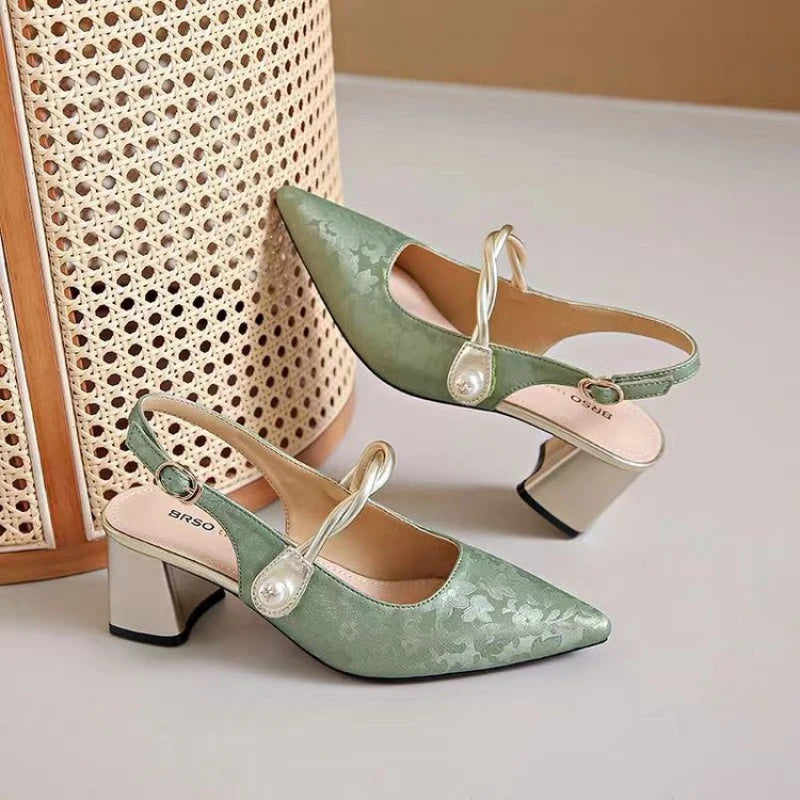 Margot Pearl Slingback Heels