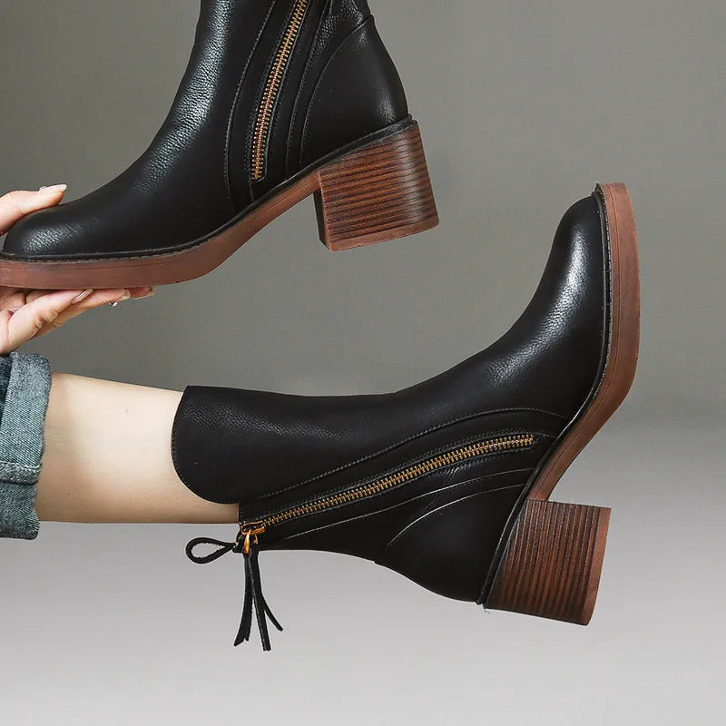 Aria leather ankle boots for women