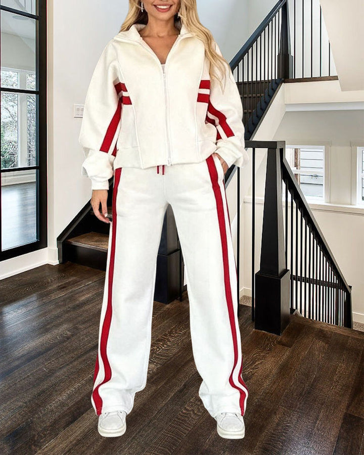 Timeless Contrast Stripe Tracksuit Sets