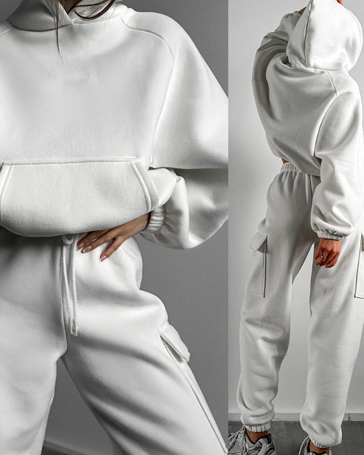 Stylish Cargo Style Oversized Sweatsuit Set