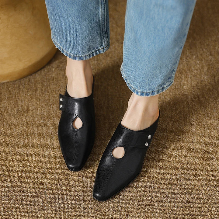 Olga genuine leather mules for women