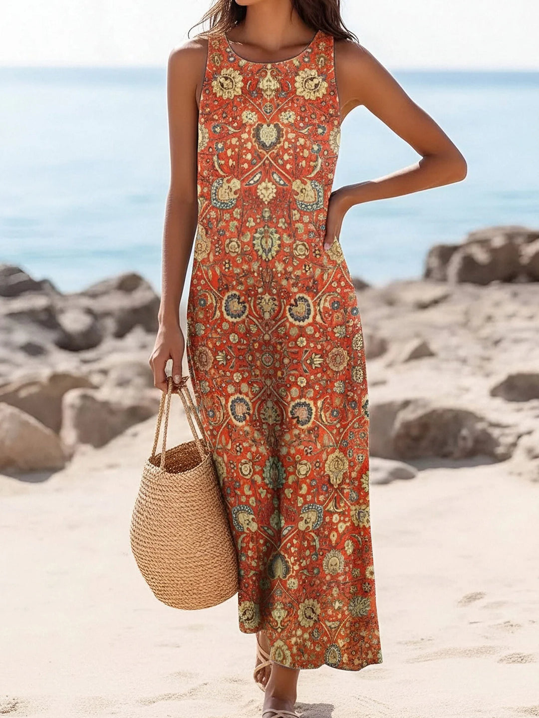 Flora | Sunflower Print Maxi Dress