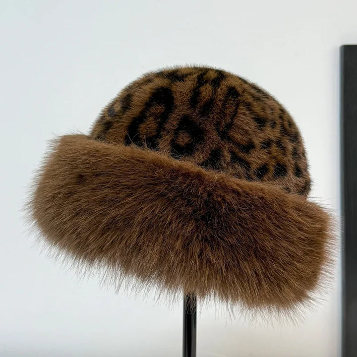 Amara™ Leopard Print Fur Hat - Luxurious Warmth &amp; Style