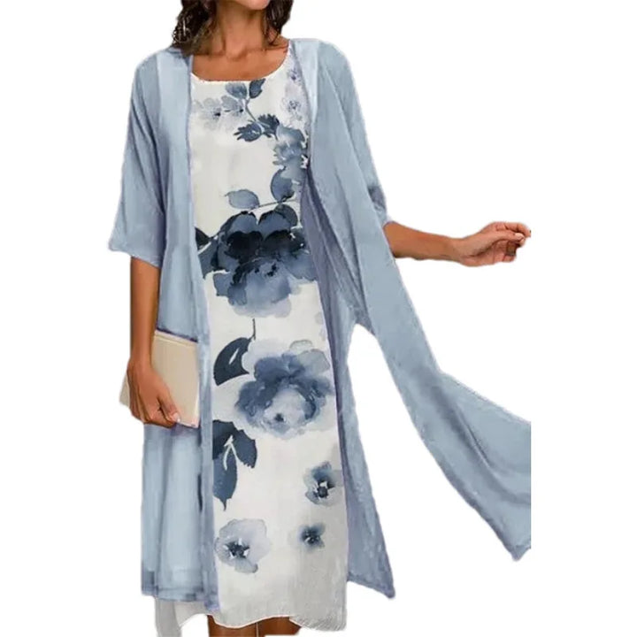Stella | Floral Dress with Chiffon Overlay