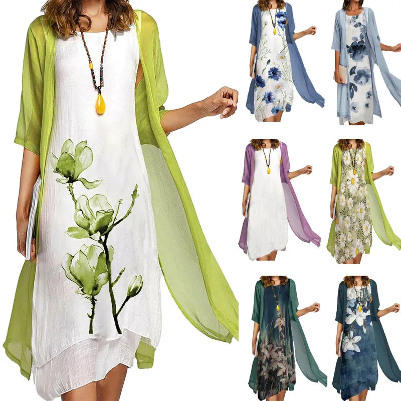 Stella | Floral Dress with Chiffon Overlay