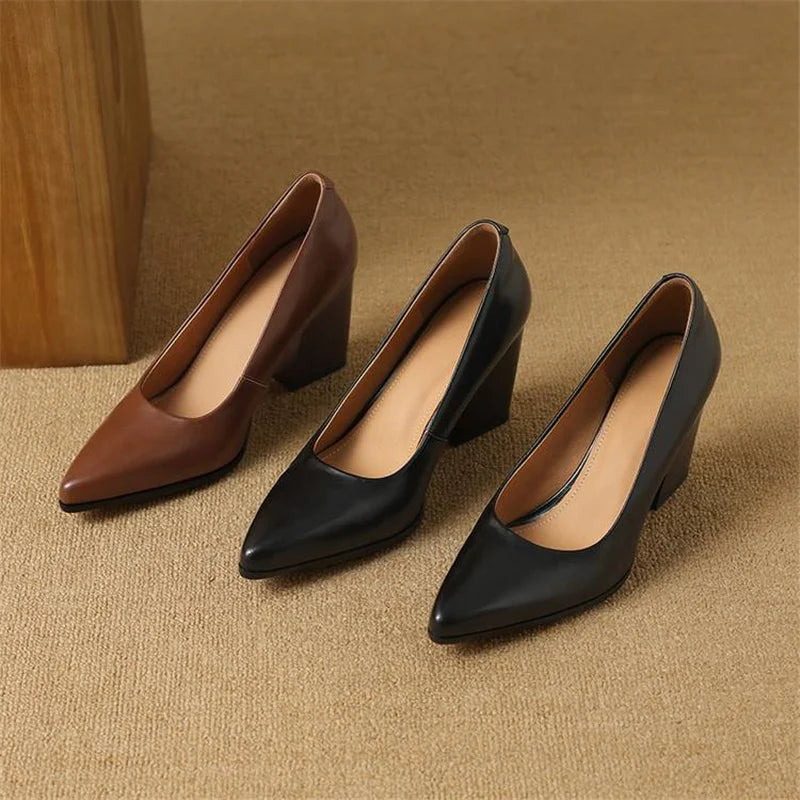 Zella genuine leather heels for women