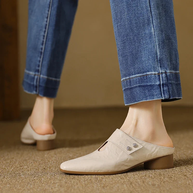 Olga genuine leather mules for women