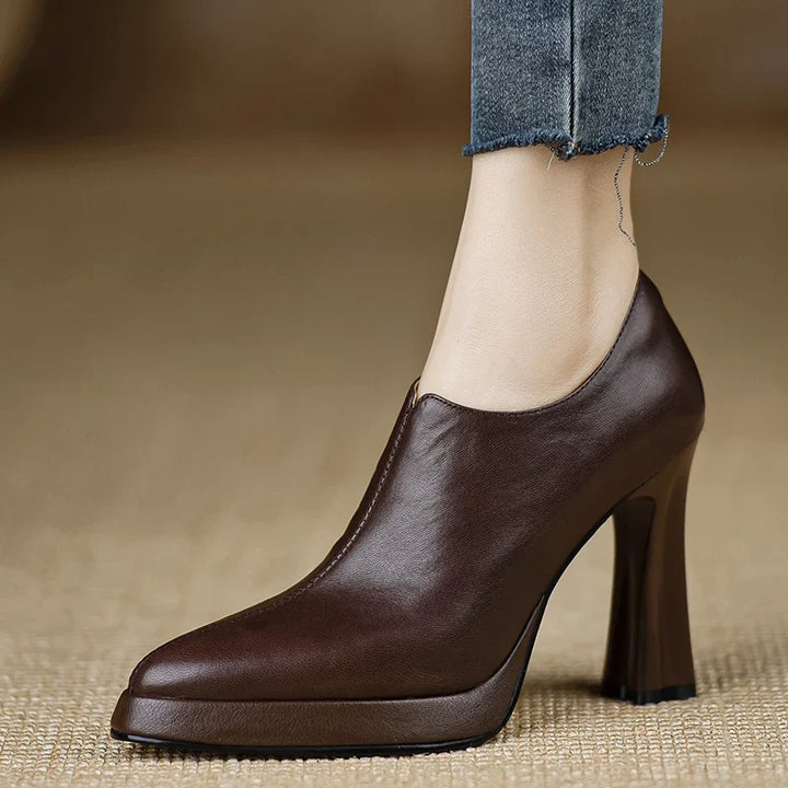 Anita leather heels for women