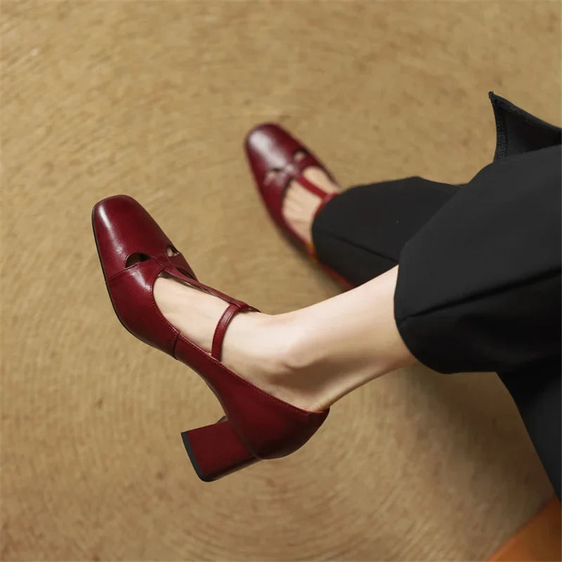 Alysa genuine leather heels for women