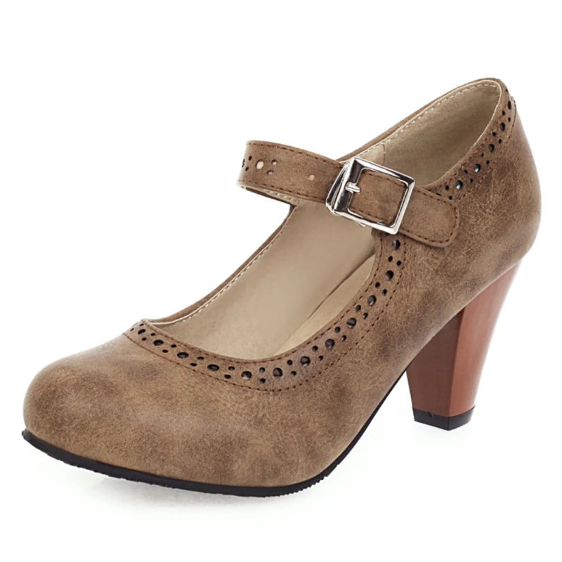 Genevieve colored mary jane heels for women