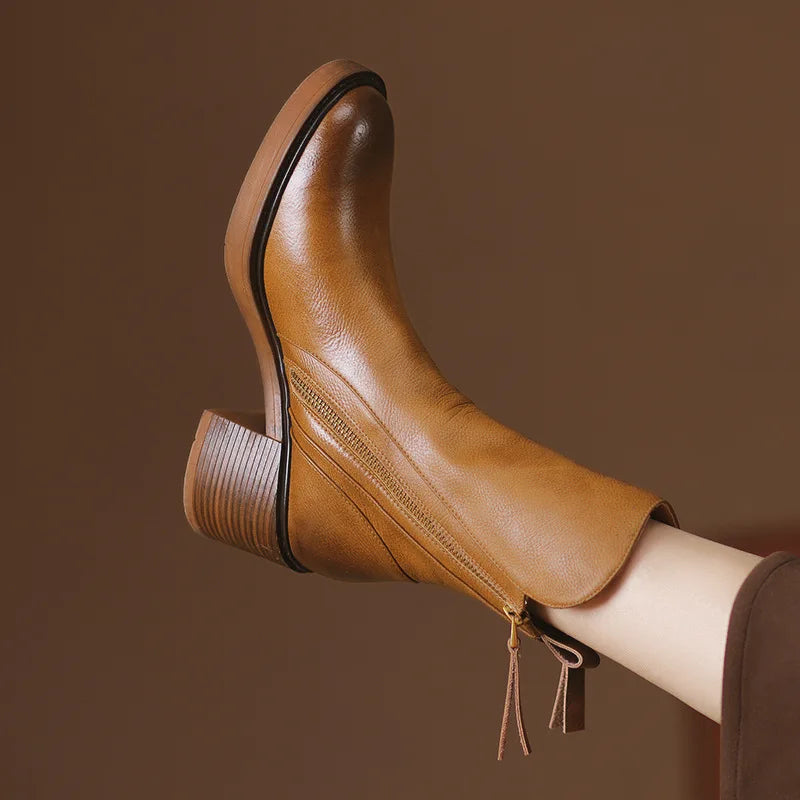 Aria leather ankle boots for women