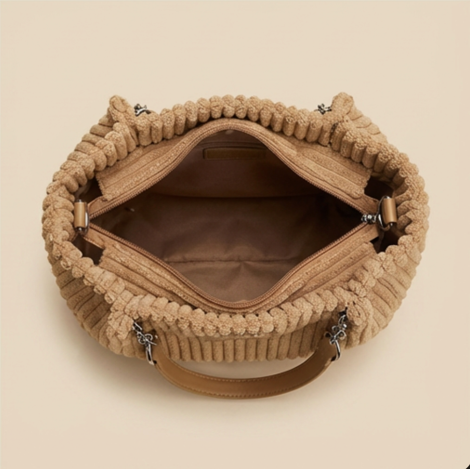 The Corduroy Tote Khaki - Classic Elegance Reimagined