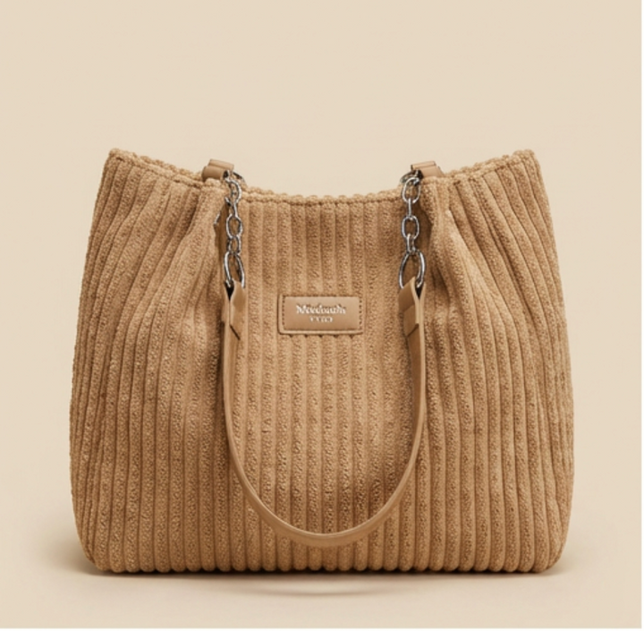 The Corduroy Tote Khaki - Classic Elegance Reimagined