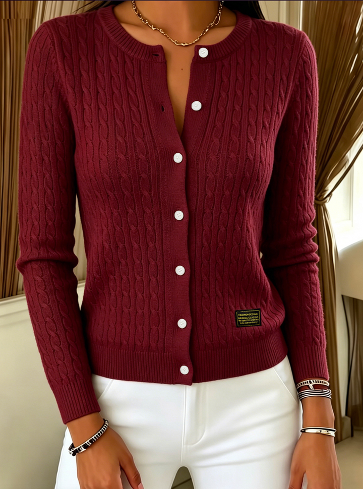 Augustine cable knit button cardigan for women