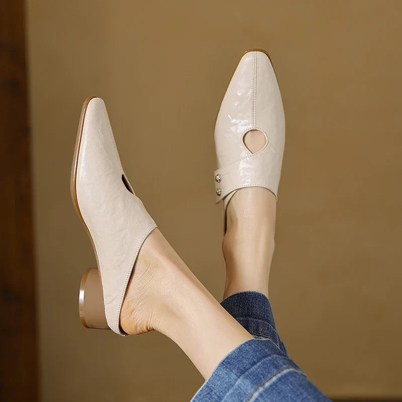 Olga genuine leather mules for women