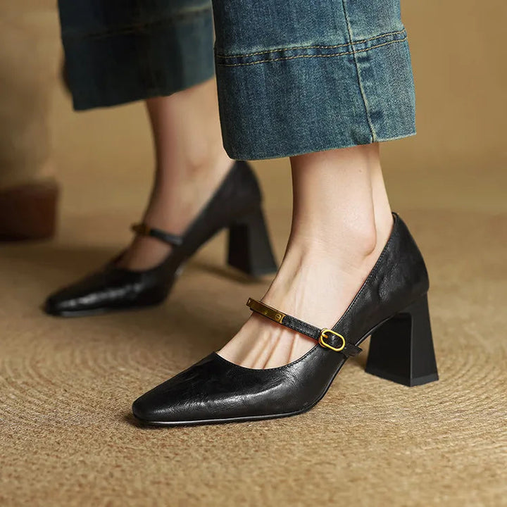 Maela genuine leather heels for women