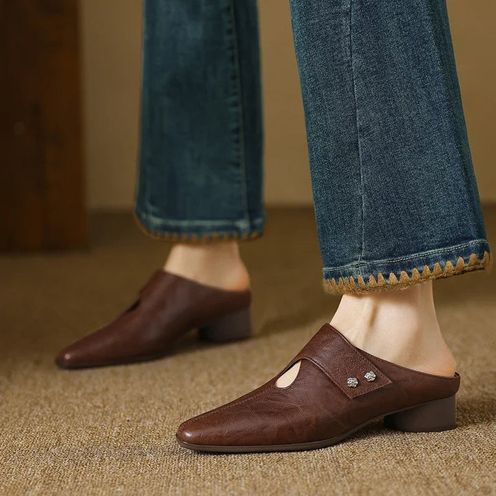 Olga genuine leather mules for women
