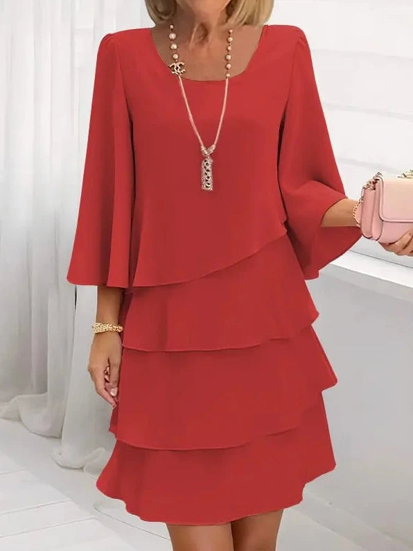 Catherine | Elegant Comfort Ruffle Dress