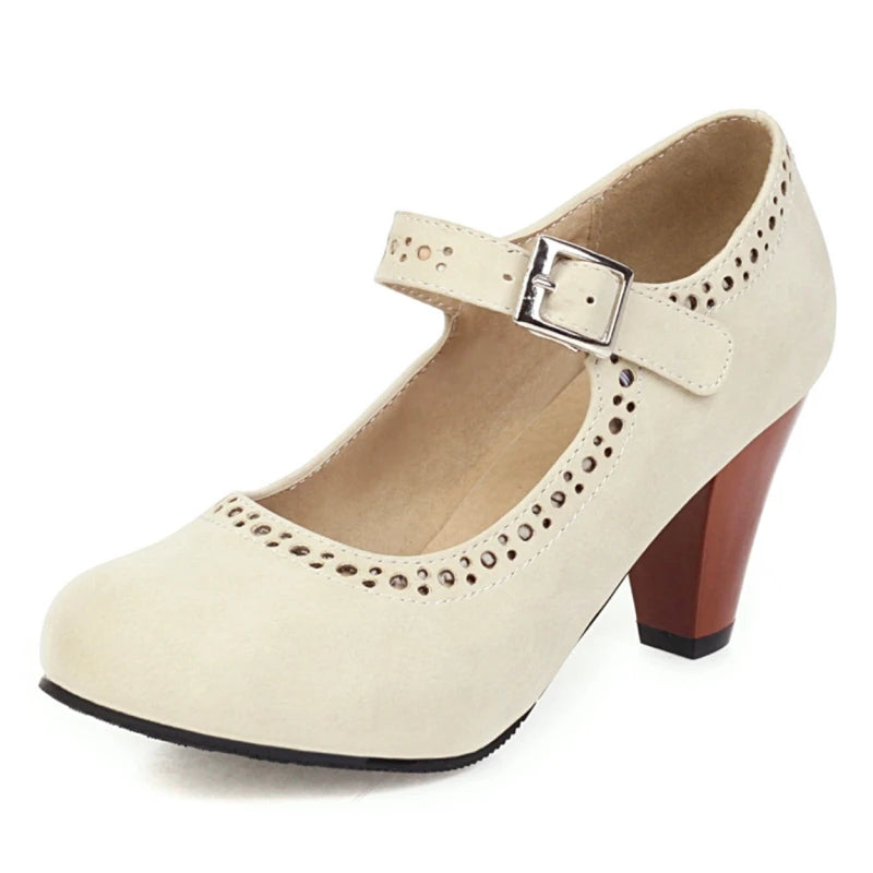 Genevieve colored mary jane heels for women