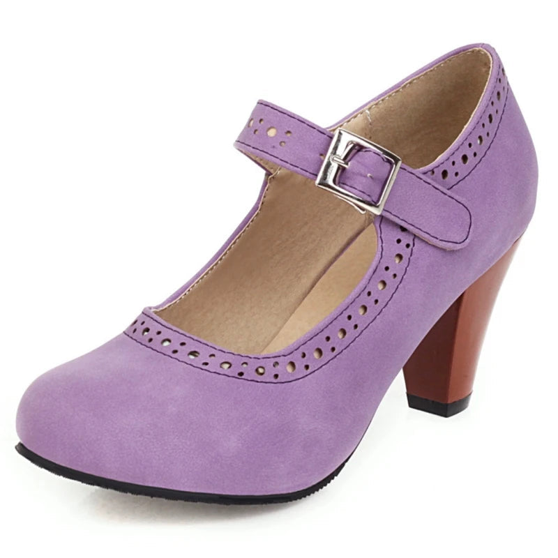 Genevieve colored mary jane heels for women