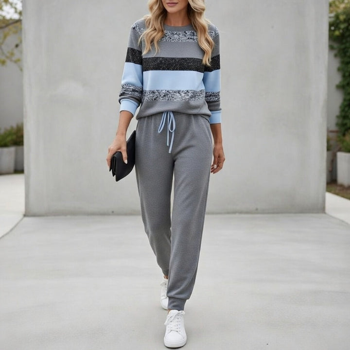 Zofie striped knit lounge set for women