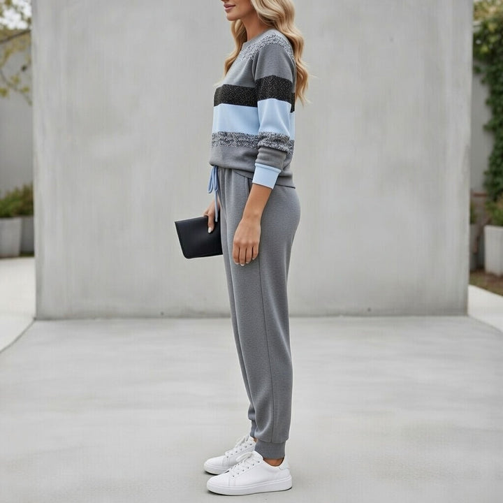 Zofie striped knit lounge set for women