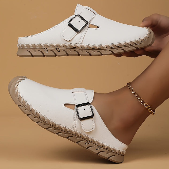 Marly buckle comfort mules for women