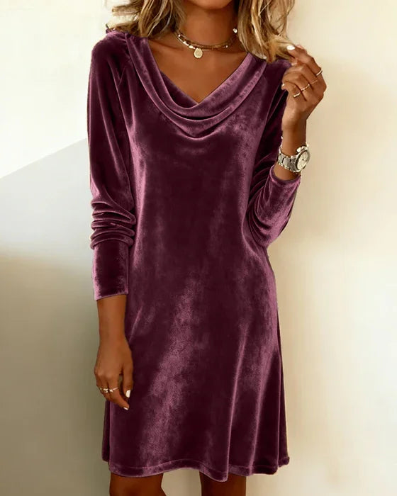 Frosina Velvet Dress - Flowing, Relaxed-Fit Silhouette