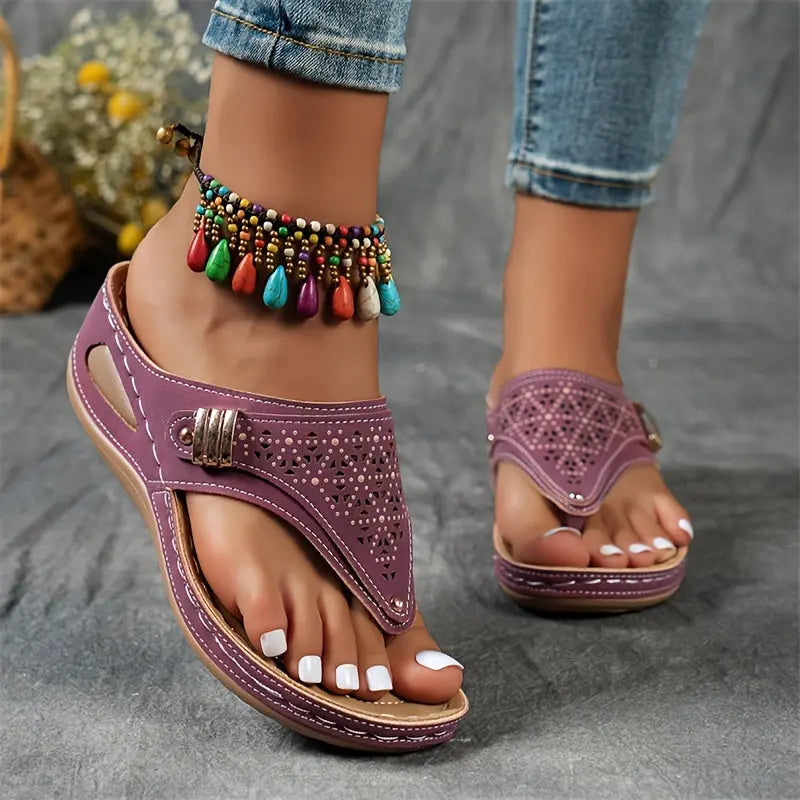 Elodie wedge toe-post sandals for women