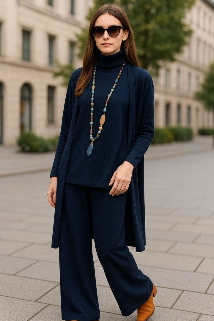 Aubrey Cardigan, Turtleneck &amp; Pants Set