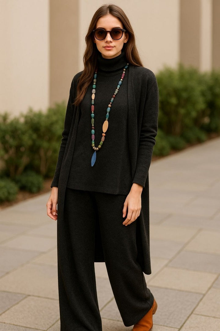 Aubrey Cardigan, Turtleneck &amp; Pants Set