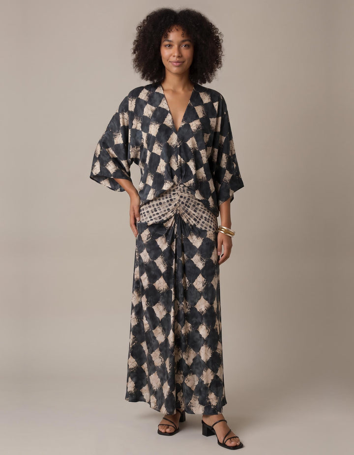 Triana mosaic print caftan maxi dress for women