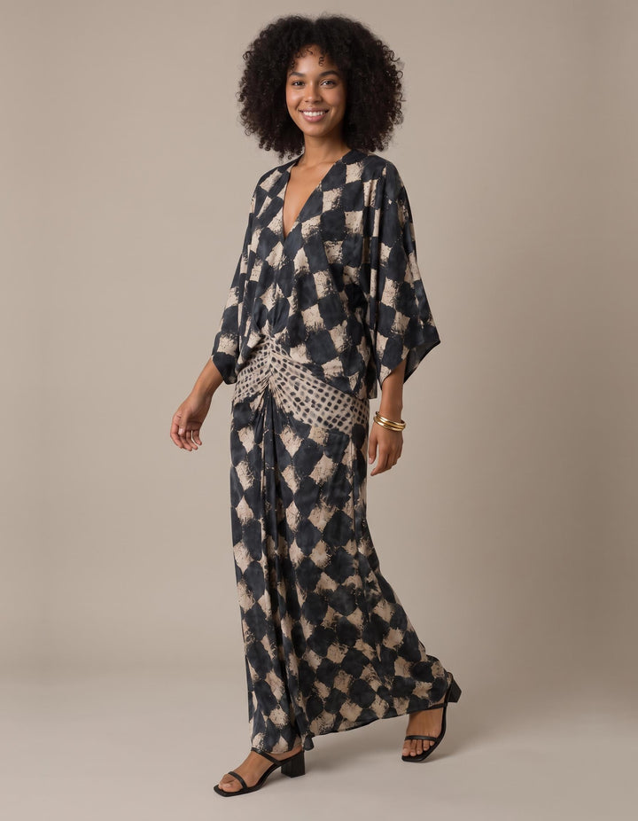 Triana mosaic print caftan maxi dress for women