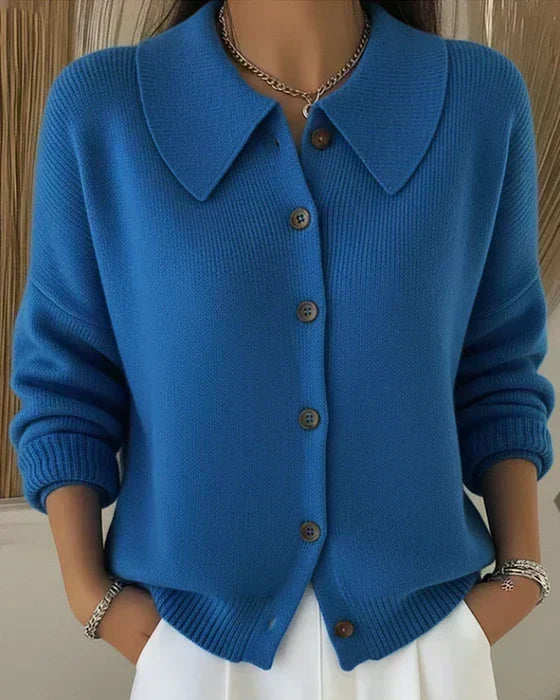 Vega shirt collar cardigan for women