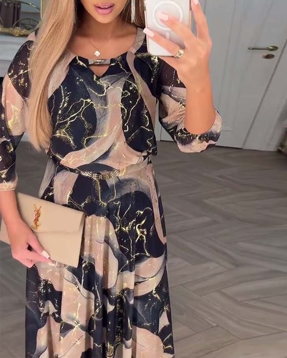 Susan | Printed Chiffon Maxi Dress