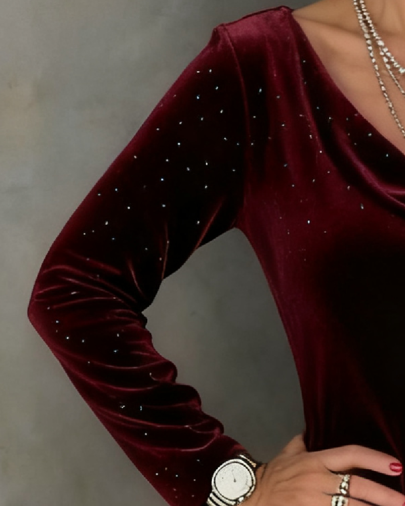 Aubrey | Sleek, Shimmering Finish Straight-Cut Dress
