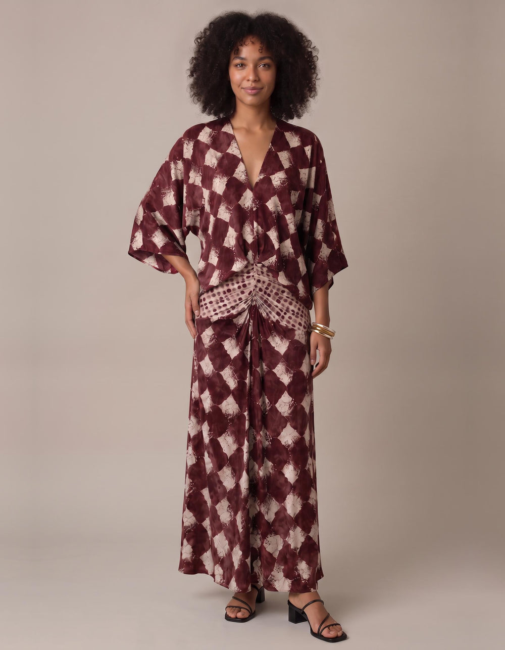 Triana mosaic print caftan maxi dress for women
