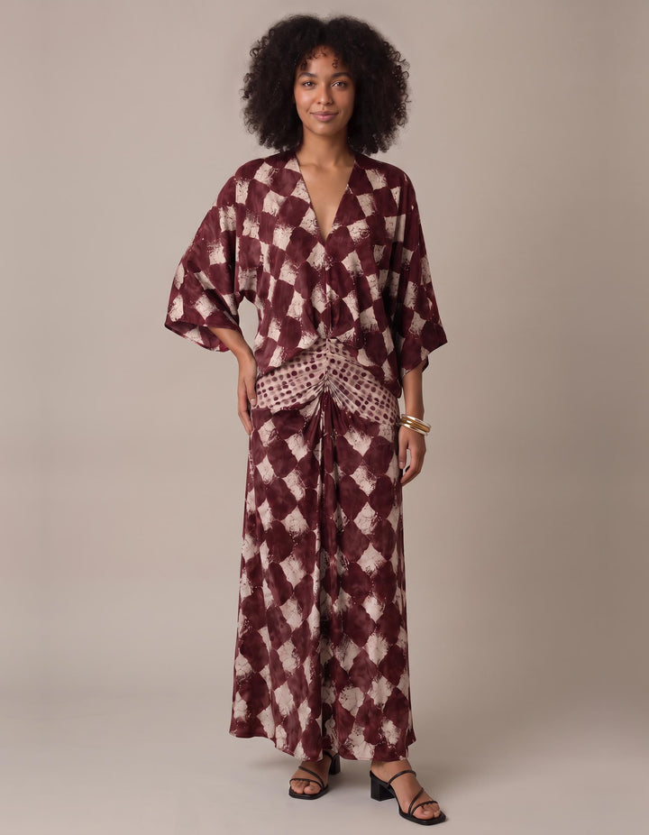 Triana mosaic print caftan maxi dress for women