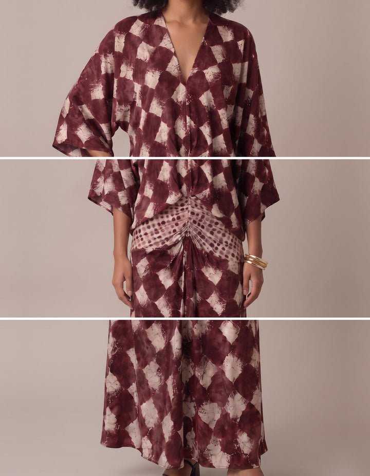 Triana mosaic print caftan maxi dress for women