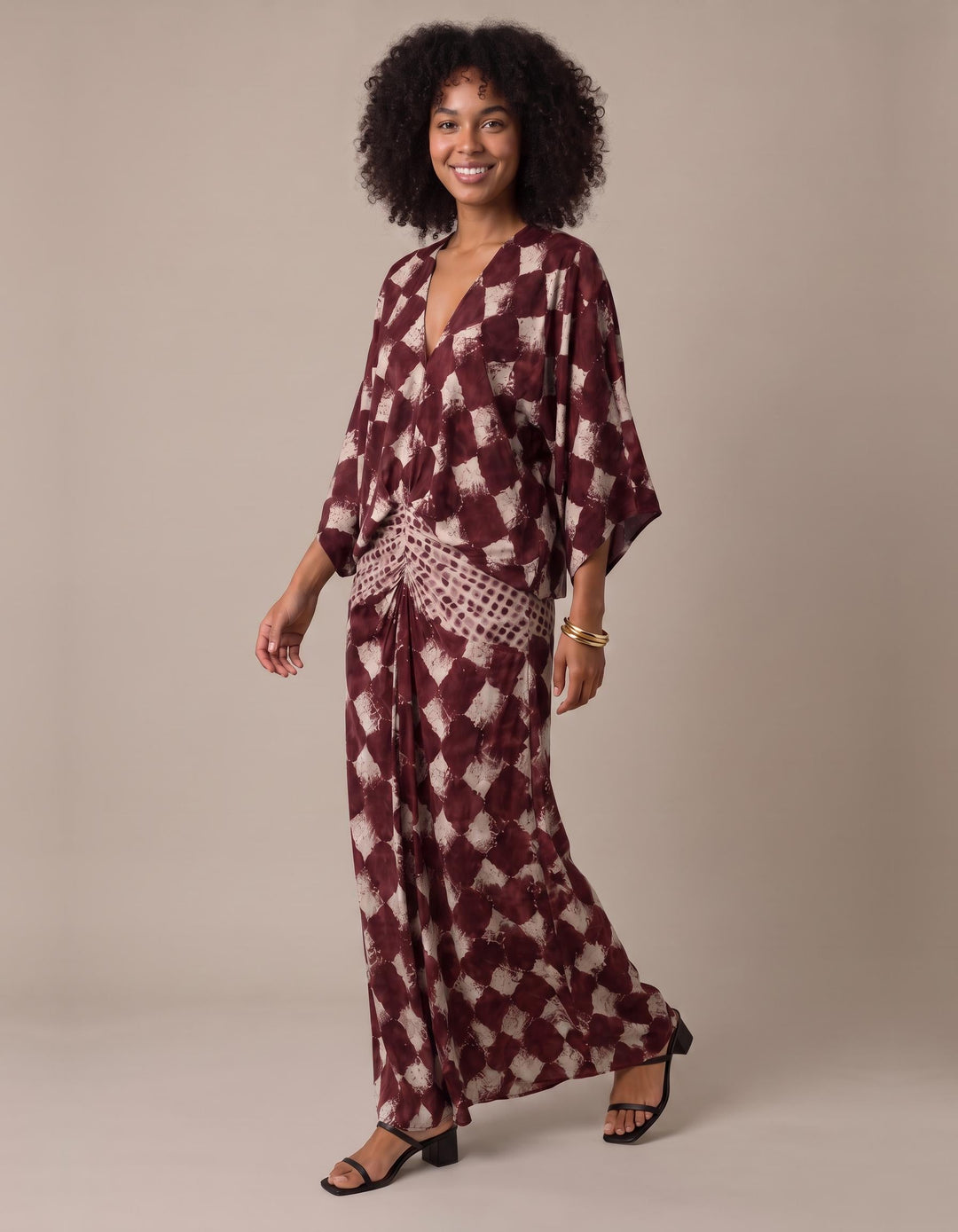 Triana mosaic print caftan maxi dress for women