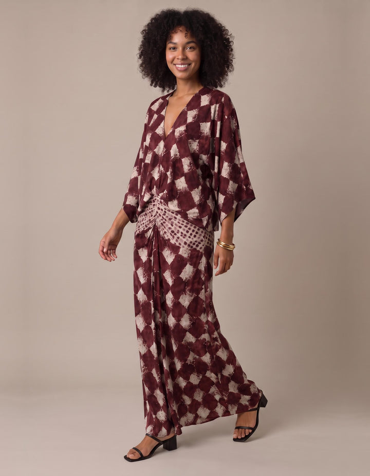 Triana mosaic print caftan maxi dress for women