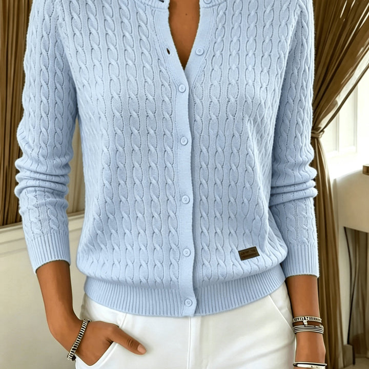 Augustine cable knit button cardigan for women