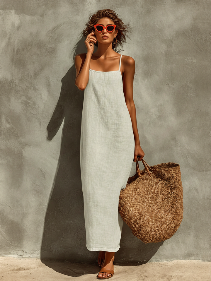Amara | Spaghetti Strap Cotton Maxi Dress